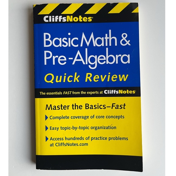 CliffNotes Basic Math & Pre-Algebra Study Guide NWT - Picture 1 of 7